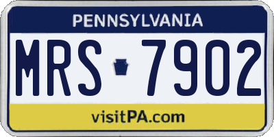 PA license plate MRS7902
