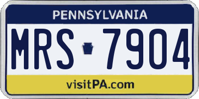 PA license plate MRS7904