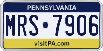 PA license plate MRS7906