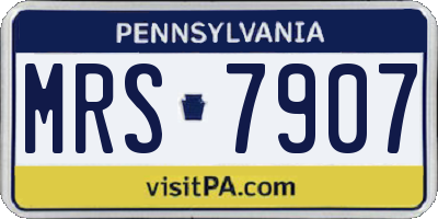 PA license plate MRS7907