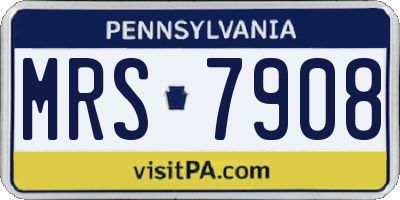 PA license plate MRS7908