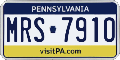 PA license plate MRS7910