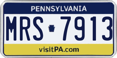 PA license plate MRS7913