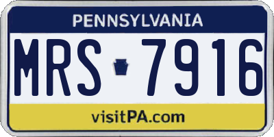 PA license plate MRS7916