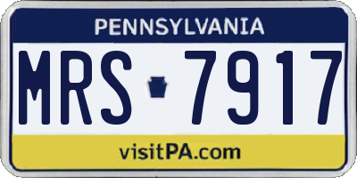 PA license plate MRS7917