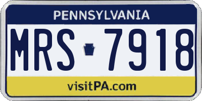 PA license plate MRS7918