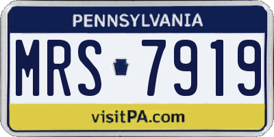 PA license plate MRS7919