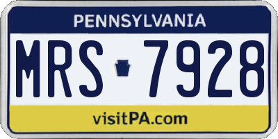 PA license plate MRS7928