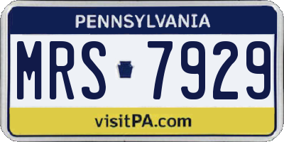 PA license plate MRS7929