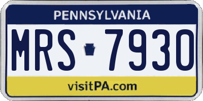 PA license plate MRS7930