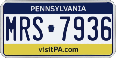 PA license plate MRS7936