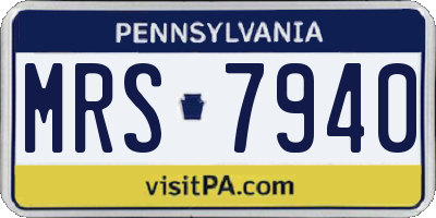 PA license plate MRS7940