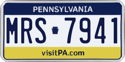 PA license plate MRS7941