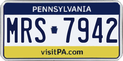 PA license plate MRS7942