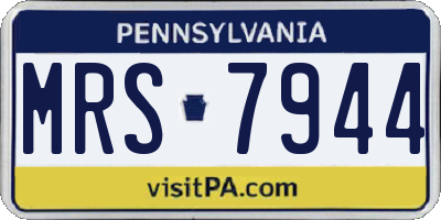 PA license plate MRS7944
