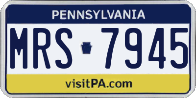 PA license plate MRS7945