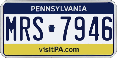 PA license plate MRS7946