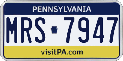 PA license plate MRS7947