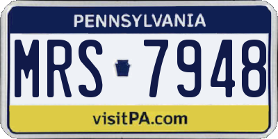 PA license plate MRS7948