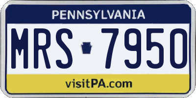 PA license plate MRS7950