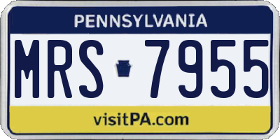 PA license plate MRS7955