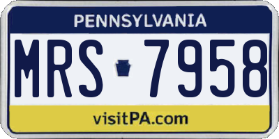 PA license plate MRS7958