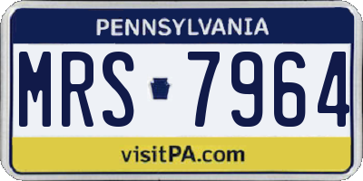 PA license plate MRS7964