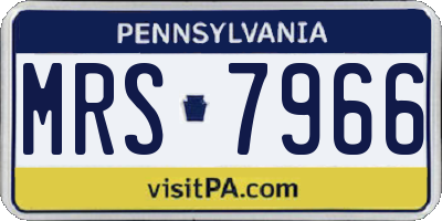 PA license plate MRS7966