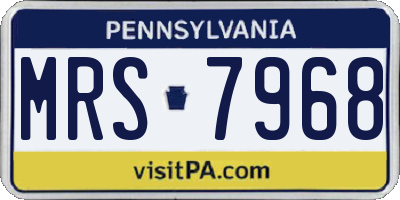 PA license plate MRS7968