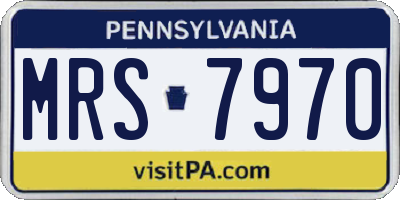 PA license plate MRS7970