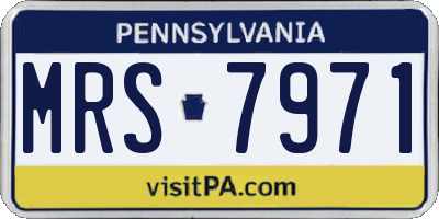 PA license plate MRS7971