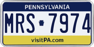 PA license plate MRS7974