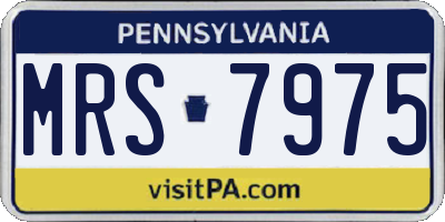 PA license plate MRS7975