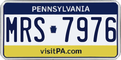 PA license plate MRS7976