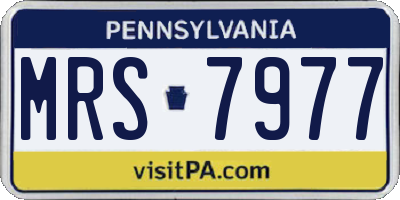 PA license plate MRS7977