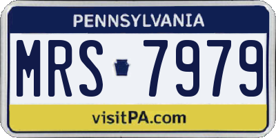 PA license plate MRS7979