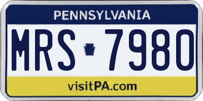 PA license plate MRS7980
