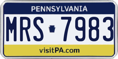 PA license plate MRS7983