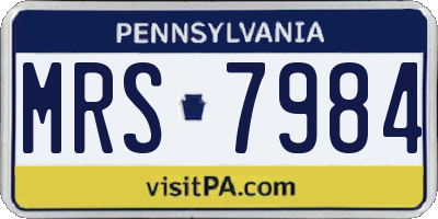 PA license plate MRS7984