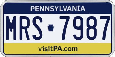 PA license plate MRS7987