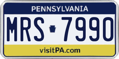 PA license plate MRS7990