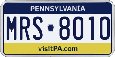 PA license plate MRS8010