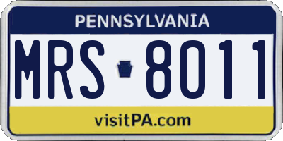 PA license plate MRS8011