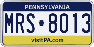 PA license plate MRS8013