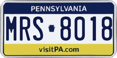 PA license plate MRS8018
