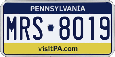 PA license plate MRS8019