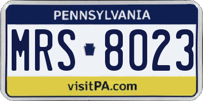 PA license plate MRS8023