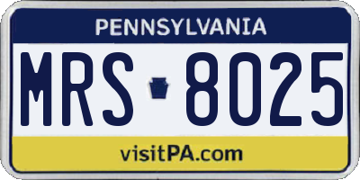 PA license plate MRS8025