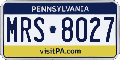PA license plate MRS8027