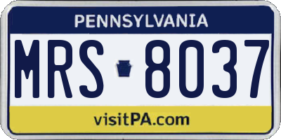 PA license plate MRS8037